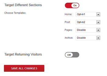 Target sections of the site